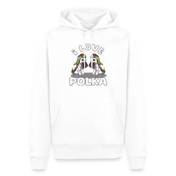 I love Polka Unicorn - Men’s Premium Organic Hoodie - white - Front - Nico (187cm)