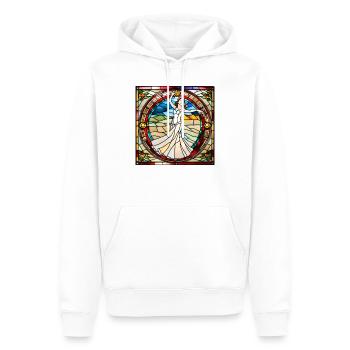 Verre de mariage - joie nuptiale - Sweat à capuche Premium bio Homme - blanc - Devant - Nico (187cm)