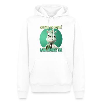 lustiges Einhorn mit Kaffee und Spruch - Männer Premium Bio Hoodie - Weiß - Vorne - Nico (187cm)