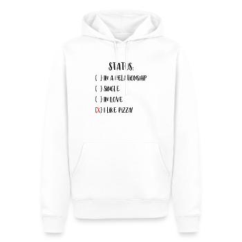 Pizza Status - Men’s Premium Organic Hoodie - white - Front - Nico (187cm)