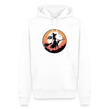 Hexe auf dem Besen - Männer Premium Bio Hoodie - Weiß - Vorne - Nico (187cm)