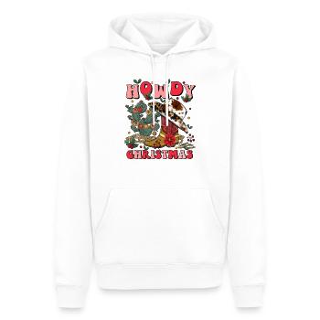 Howdy Christmas Weihnachtsdesign - Männer Premium Bio Hoodie - Weiß - Vorne - Nico (187cm)
