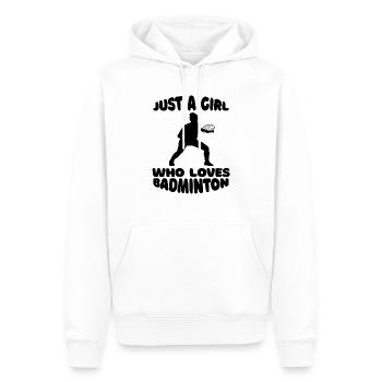 Badminton Badminton Badminton Fan Équipe de badminton - Sweat à capuche Premium bio Homme - blanc - Devant - Nico (187cm)