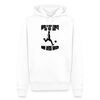 Fußballspieler Fußballmannschaft Fußballdesign - Männer Premium Bio Hoodie - Weiß - Vorne - Nico (187cm)