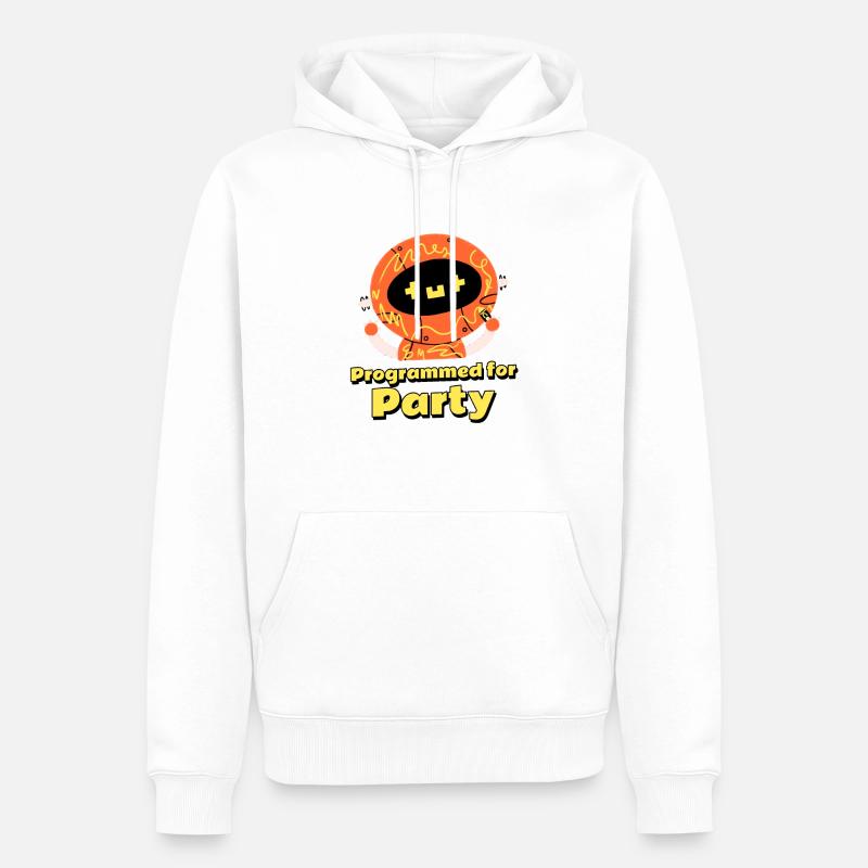 Programmed for Party! - Männer Premium Bio Hoodie - Weiß