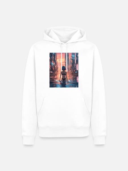 Tokio Japan Sonnenuntergang - Männer Premium Bio Hoodie - Weiß
