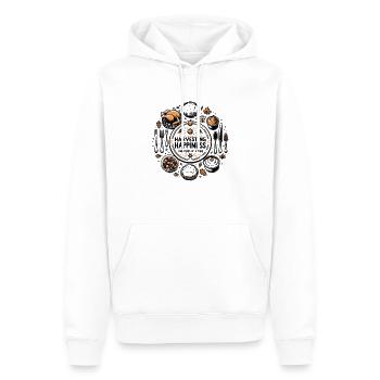 Harvesting Happiness One Plate at a Time - Men’s Premium Organic Hoodie - white - Front - Nico (187cm)
