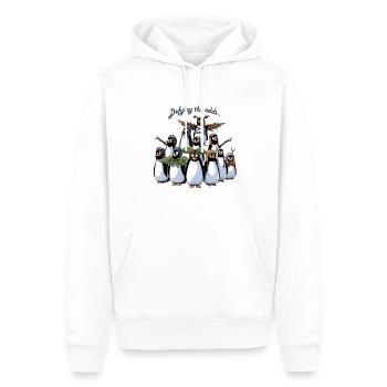 Pingouins volants - Sweat à capuche Premium bio Homme - blanc - Devant - Nico (187cm)
