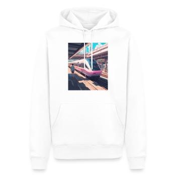 Japan Bahnhof Zug - Männer Premium Bio Hoodie - Weiß - Vorne - Nico (187cm)