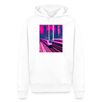 Zug Japan - Männer Premium Bio Hoodie - Weiß - Vorne - Nico (187cm)