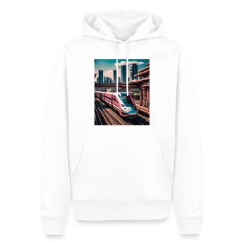 Zug Tokio Japan - Männer Premium Bio Hoodie - Weiß - Vorne - Nico (187cm)