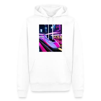 Zug Japan Tokio Nacht - Männer Premium Bio Hoodie - Weiß - Vorne - Nico (187cm)
