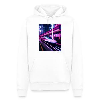 Zug Tokio Japan Nacht - Männer Premium Bio Hoodie - Weiß - Vorne - Nico (187cm)