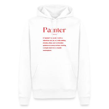 Dicton du peintre - Sweat à capuche Premium bio Homme - blanc - Devant - Nico (187cm)