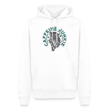 Singe accro à la caféine - Sweat à capuche Premium bio Homme - blanc - Devant - Nico (187cm)