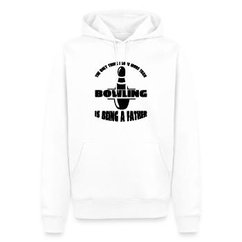Bowling Bowling Bowling Club Bowling Club Bowler - Sweat à capuche Premium bio Homme - blanc - Devant - Nico (187cm)