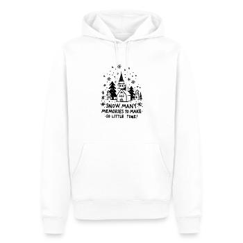 Neige Beaucoup de souvenirs pour faire si peu de temps - Sweat à capuche Premium bio Homme - blanc - Devant - Nico (187cm)