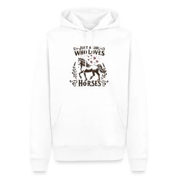 Cadeau d’amant de cheval juste une fille qui aime les chevaux - Sweat à capuche Premium bio Homme - blanc - Devant - Nico (187cm)