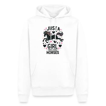 Cadeau d’amant de cheval juste une fille qui aime les chevaux - Sweat à capuche Premium bio Homme - blanc - Devant - Nico (187cm)
