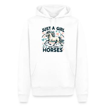 Cadeau d’amant de cheval juste une fille qui aime les chevaux - Sweat à capuche Premium bio Homme - blanc - Devant - Nico (187cm)
