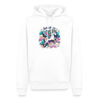 Cadeau d’amant de cheval juste une fille qui aime les chevaux - Sweat à capuche Premium bio Homme - blanc - Devant - Nico (187cm)