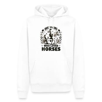 Cadeau d’amant de cheval juste une fille qui aime les chevaux - Sweat à capuche Premium bio Homme - blanc - Devant - Nico (187cm)