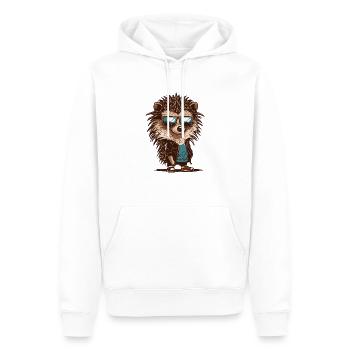 Hérisson cool avec des lunettes de soleil - Sweat à capuche Premium bio Homme - blanc - Devant - Nico (187cm)