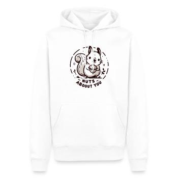 Écureuil avec noix - Sweat à capuche Premium bio Homme - blanc - Devant - Nico (187cm)