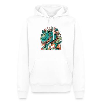 FROHES NEUES JAHR DRACHE 2024 - Männer Premium Bio Hoodie - Weiß - Vorne - Nico (187cm)
