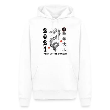 Célébration du Dragon 2024 - Bonne Année Chinoise T - Sweat à capuche Premium bio Homme - blanc - Devant - Nico (187cm)