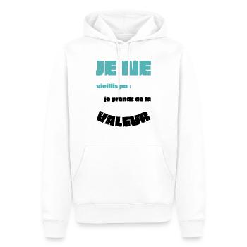 Männer, Frauen, Humorvoll, Humorvolles T-Shirt-Geschenk - Männer Premium Bio Hoodie - Weiß - Vorne - Nico (187cm)