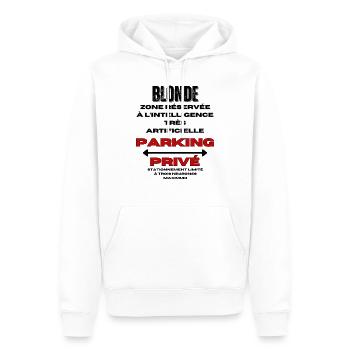 Geschenk für Frauen, Blondine, Humor, Humorvolles T-Shirt - Männer Premium Bio Hoodie - Weiß - Vorne - Nico (187cm)
