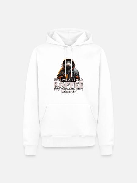 Lustiger Kaffee Barista Ratte Spruch - Männer Premium Bio Hoodie - Weiß