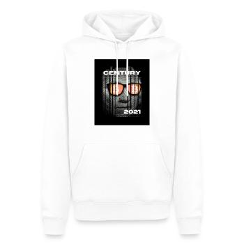 Bitcoin-Century – Das Tesla Movement - Männer Premium Bio Hoodie - Weiß - Vorne - Nico (187cm)