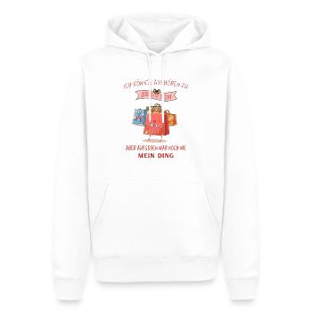 Shoppen shopping Lustige Sprüche - Männer Premium Bio Hoodie - Weiß - Vorne - Nico (187cm)