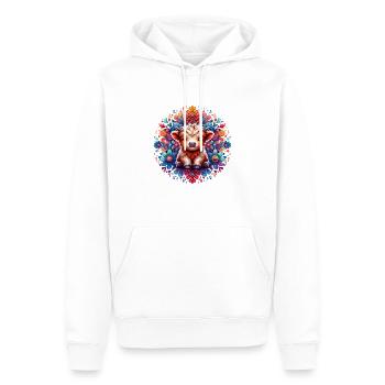 Hochland Kuh - Magische Wiese - Männer Premium Bio Hoodie - Weiß - Vorne - Nico (187cm)