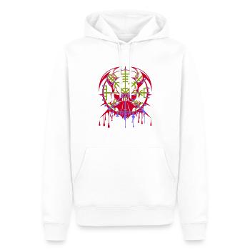 KELTISCHE MOTIVE UND TOTENKOPF - Männer Premium Bio Hoodie - Weiß - Vorne - Nico (187cm)