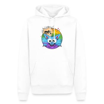 Tollpatsch Bunt Katzenähnlich - Männer Premium Bio Hoodie - Weiß - Vorne - Nico (187cm)