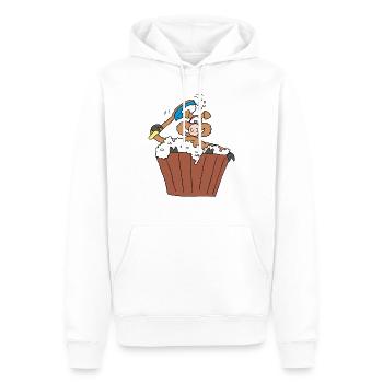 Old boar takes a bath - Men’s Premium Organic Hoodie - white - Front - Nico (187cm)