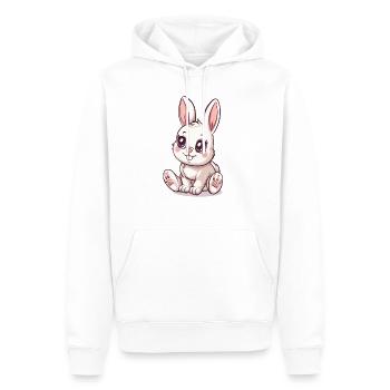 Lapin mignon, lapin de Pâques, cadeau de Pâques, amour Animal - Sweat à capuche Premium bio Homme - blanc - Devant - Nico (187cm)