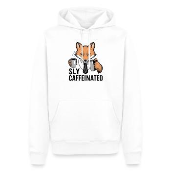 Fox Coffee Tie Digital Art Sly and caffeinated - Men’s Premium Organic Hoodie - white - Front - Nico (187cm)