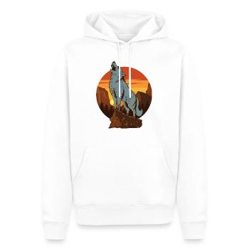 WOLF - Sweat à capuche Premium bio Homme - blanc - Devant - Nico (187cm)