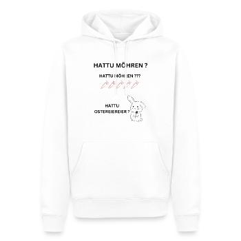 Ostern, Hase Möhre, - Männer Premium Bio Hoodie - Weiß - Vorne - Nico (187cm)