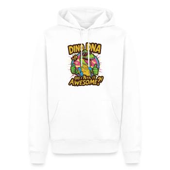 L’ADN DE DINO EST-CE QUE JE L’AI CLOUÉ GÉNIAL - Sweat à capuche Premium bio Homme - blanc - Devant - Nico (187cm)