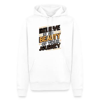 Glaube an die Schönheit deiner Reise Digitale Kunst - Männer Premium Bio Hoodie - Weiß - Vorne - Nico (187cm)