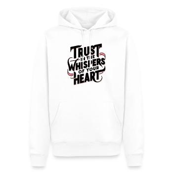Ayez confiance dans les murmures de votre cœur Impression artistique - Sweat à capuche Premium bio Homme - blanc - Devant - Nico (187cm)
