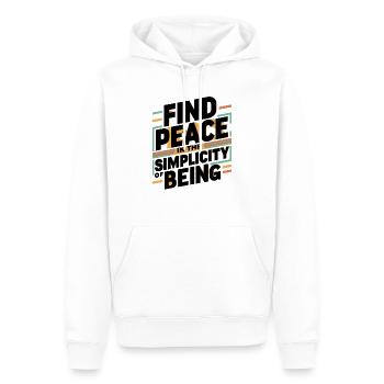 Trouvez la paix dans la simplicité d’être Art Print - Sweat à capuche Premium bio Homme - blanc - Devant - Nico (187cm)