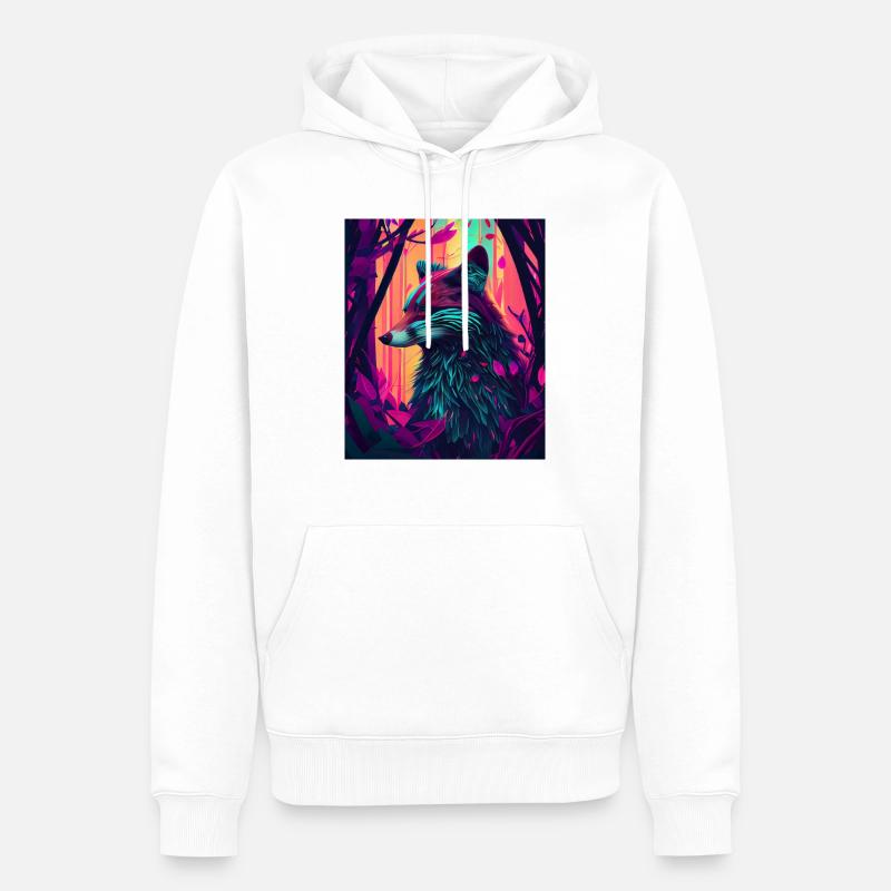 Funky Forest Fox - Männer Premium Bio Hoodie - Weiß