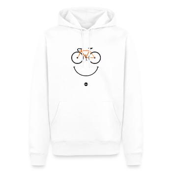 Vélo Sourire Urbain - Sweat à capuche Premium bio Homme - blanc - Devant - Nico (187cm)