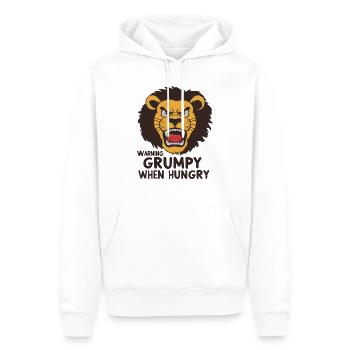 GROGNON QUAND ON A FAIM - Sweat à capuche Premium bio Homme - blanc - Devant - Nico (187cm)